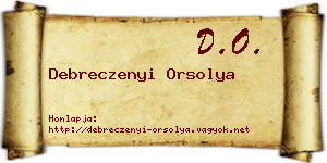 Debreczenyi Orsolya névjegykártya